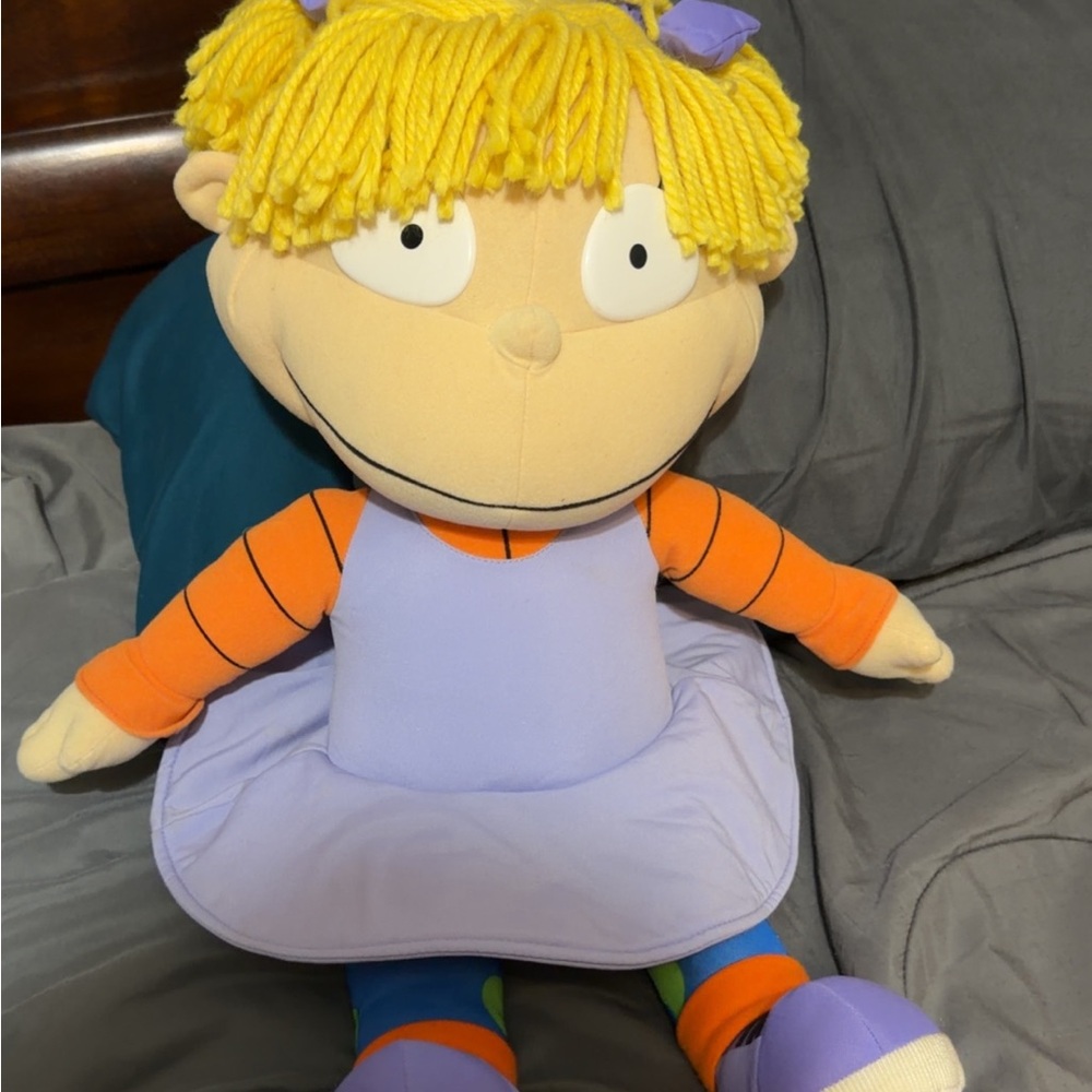 Plush Doll with Purple Dress and Yellow Hair